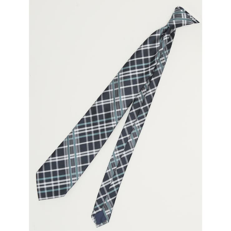 75紺 | エコウォッシャブル チェック柄 レギュラータイ 8.0cm幅 | TAKA-Q MEN