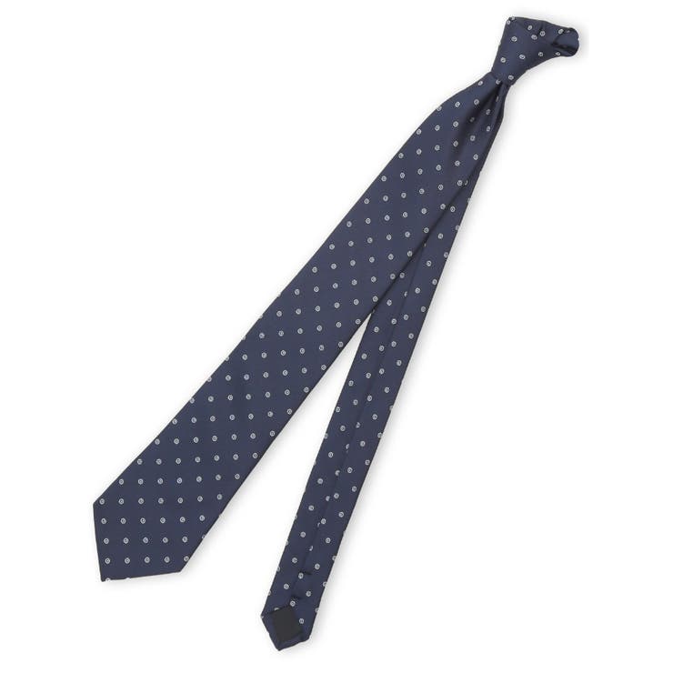 75紺 | ウォッシャブル 小紋柄 レギュラータイ 8.0cm幅 | TAKA-Q MEN