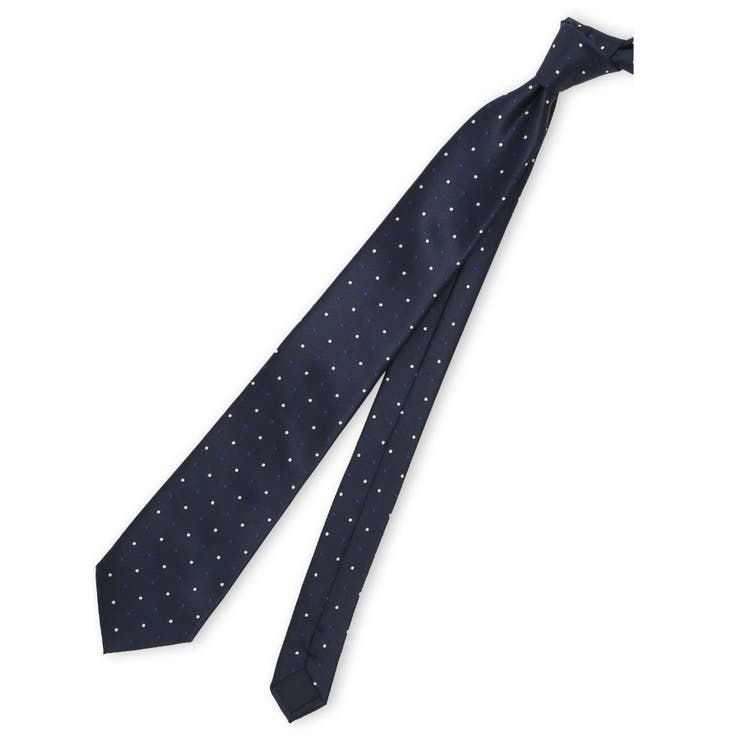 75紺 | ウォッシャブル ドット柄 レギュラータイ 8.0cm幅 | TAKA-Q MEN
