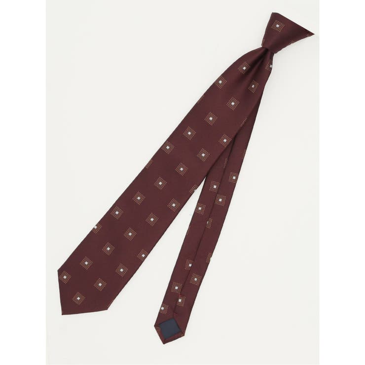 14ワイン | エコウォッシャブル 小紋柄 レギュラータイ 8.0cm幅 | TAKA-Q MEN