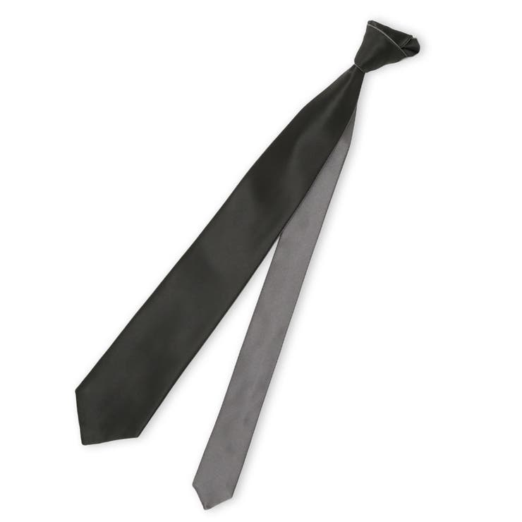 シルクサテン リバーシブル ナロータイ 7.5cm幅 ダークグレー×グレー | TAKA-Q MEN | 詳細画像1 