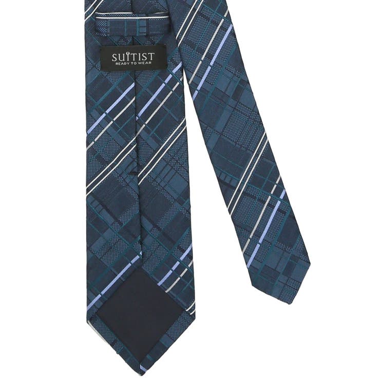 日本製シルク デザインチェック柄 レギュラータイ 8.0cm幅 | TAKA-Q MEN | 詳細画像2 