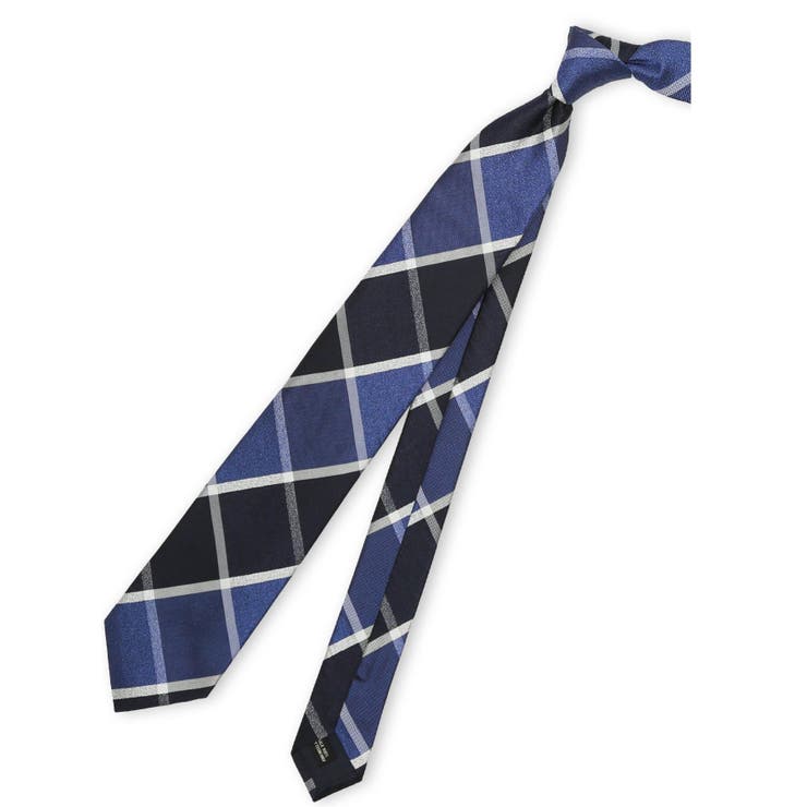 75紺 | 日本製 シルク チェック柄 レギュラータイ 8.0cm幅 | TAKA-Q MEN