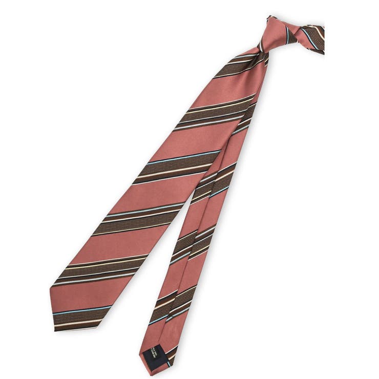 11ピンク | 日本製 シルク マルチストライプ柄 レギュラータイ 8.0cm幅 | TAKA-Q MEN