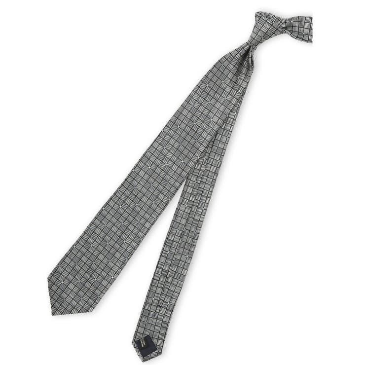 日本製シルク ジオメトリック&ドット柄 レギュラータイ 8.0cm幅 | TAKA-Q MEN | 詳細画像1 