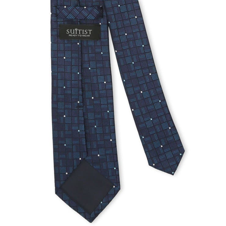 日本製シルク ジオメトリック&ドット柄 レギュラータイ 8.0cm幅 | TAKA-Q MEN | 詳細画像4 