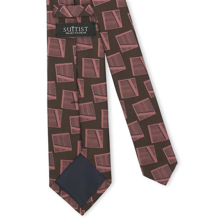 日本製シルク スクエアモチーフ柄 レギュラータイ 8.0cm幅 | TAKA-Q MEN | 詳細画像2 