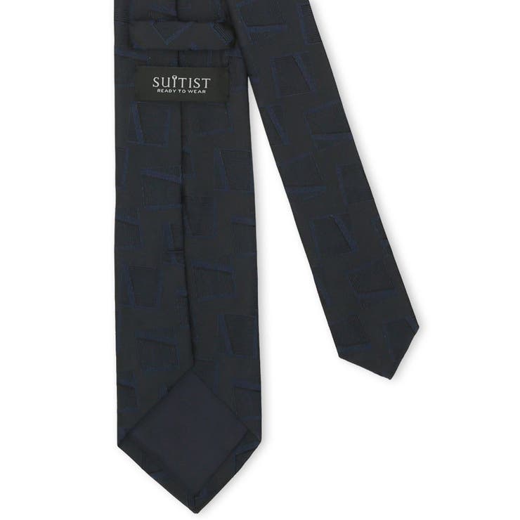 日本製シルク スクエアモチーフ柄 レギュラータイ 8.0cm幅 | TAKA-Q MEN | 詳細画像4 