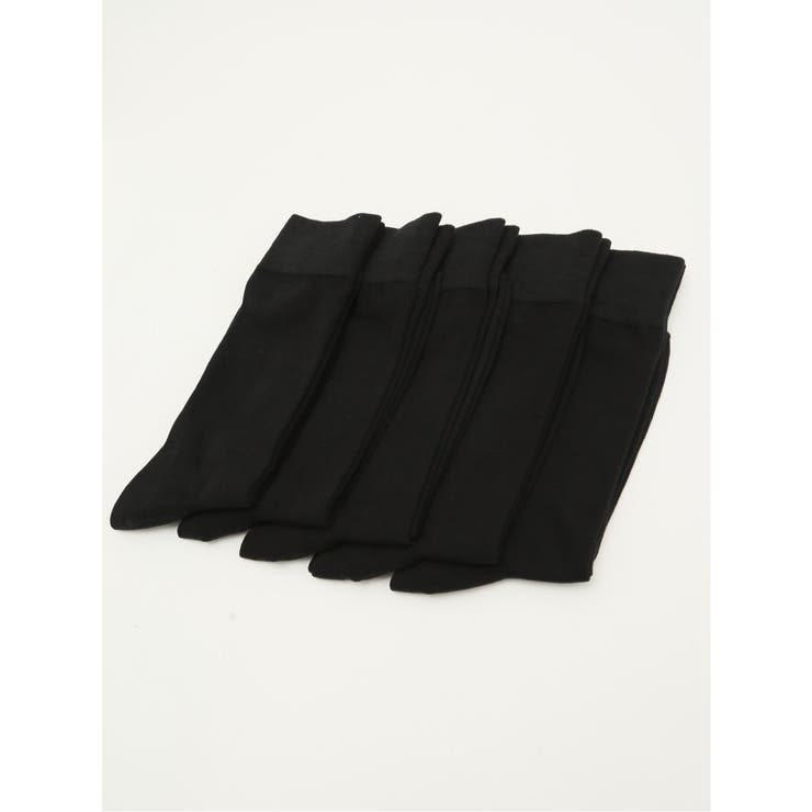 05黒 | 【WEB限定】抗菌防臭 クルーソックス5P | TAKA-Q MEN