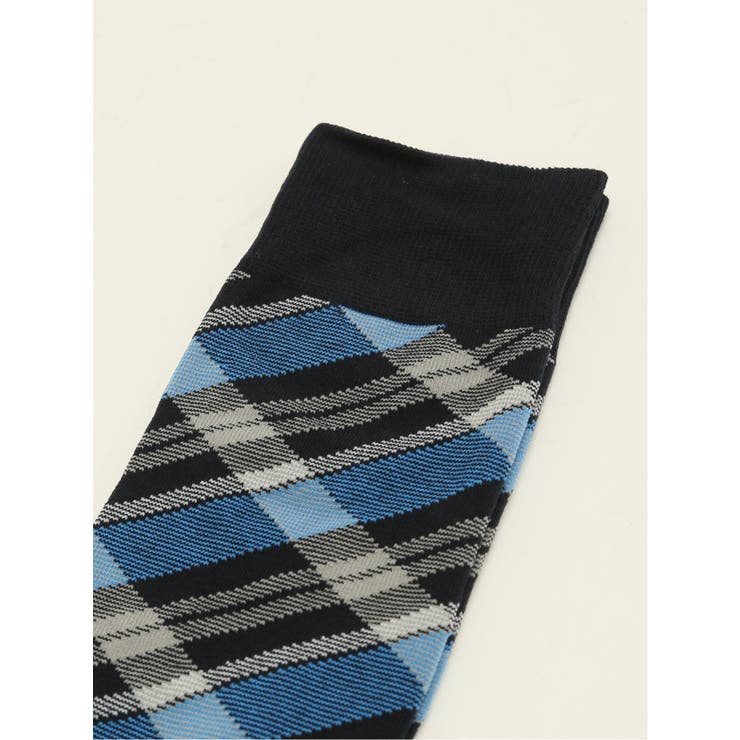 抗菌防臭 ダイヤチェック柄クルーソックス | TAKA-Q MEN | 詳細画像4 