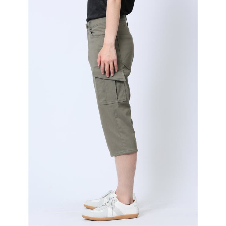 接触冷感ストレッチ カーゴ クロップドパンツ[品番：TKQJ0022563