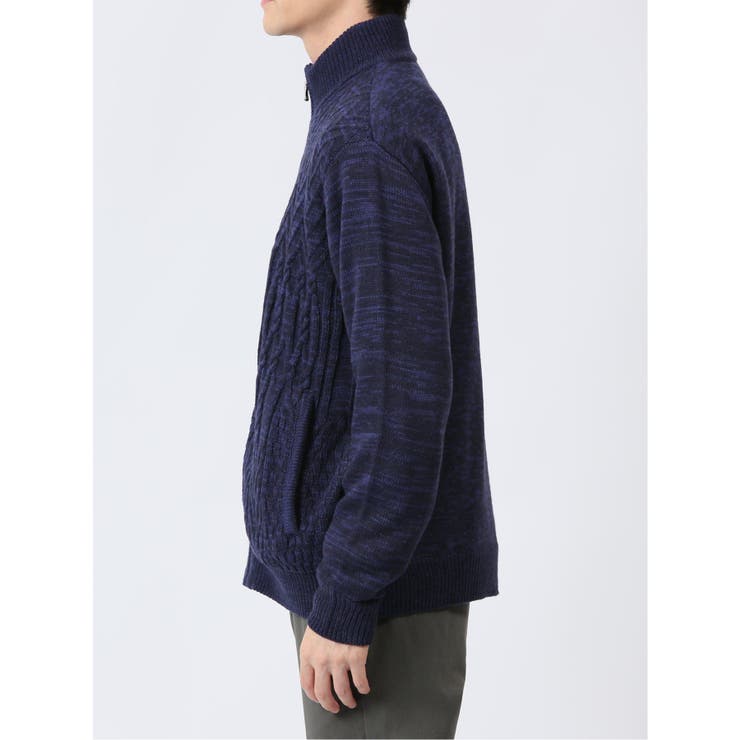 裏地付き 編地切替 ニットアウター[品番：TKQJ0024133]｜TAKA-Q MEN