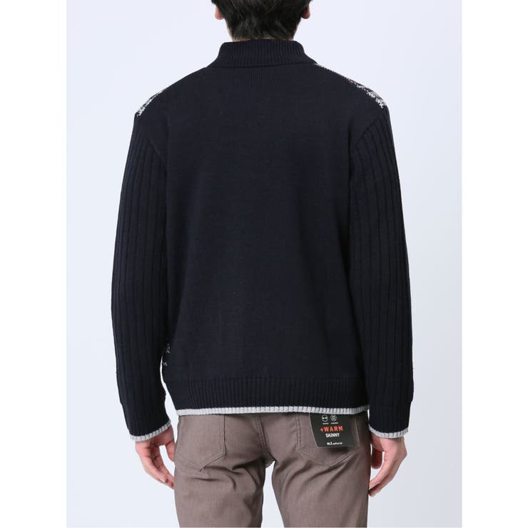 配色チェック柄 ドンキーネックニットアウター | TAKA-Q MEN | 詳細画像21 