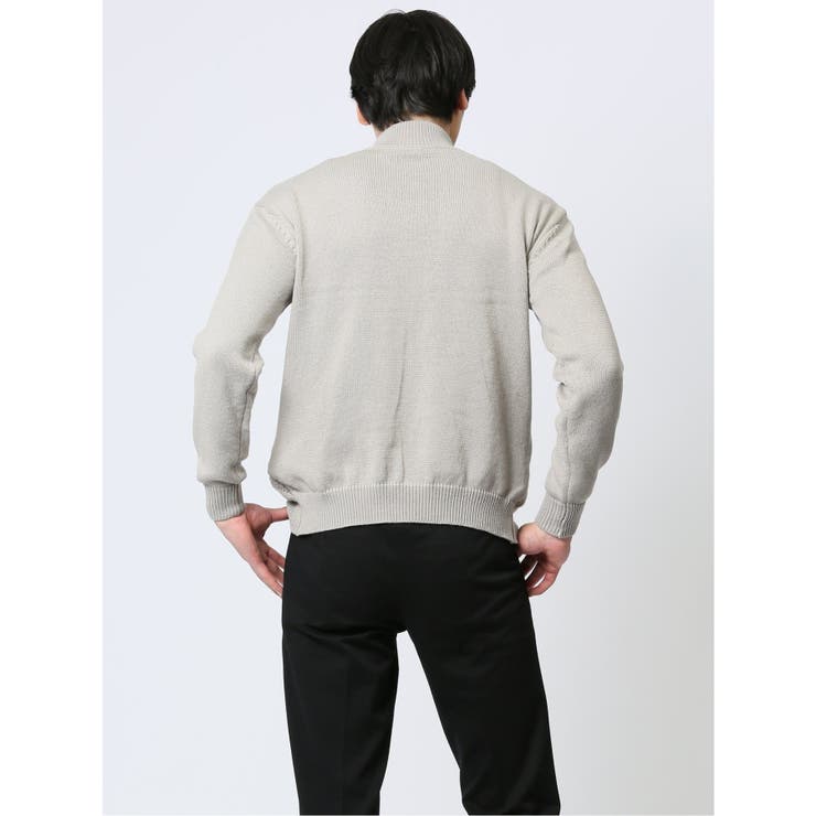 クロス編み スタンドハーフZIP ニット | TAKA-Q MEN | 詳細画像3 
