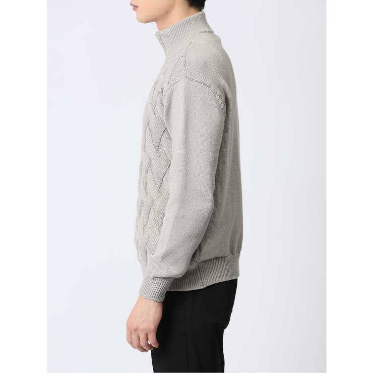 クロス編み スタンドハーフZIP ニット | TAKA-Q MEN | 詳細画像7 