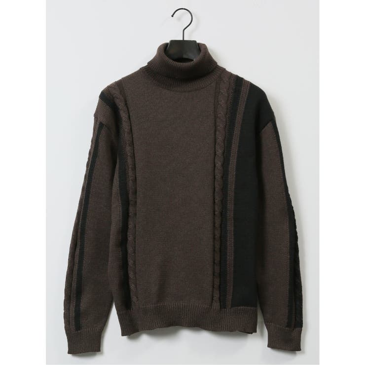 編地切替配色 タートルネックニット | TAKA-Q MEN | 詳細画像11 