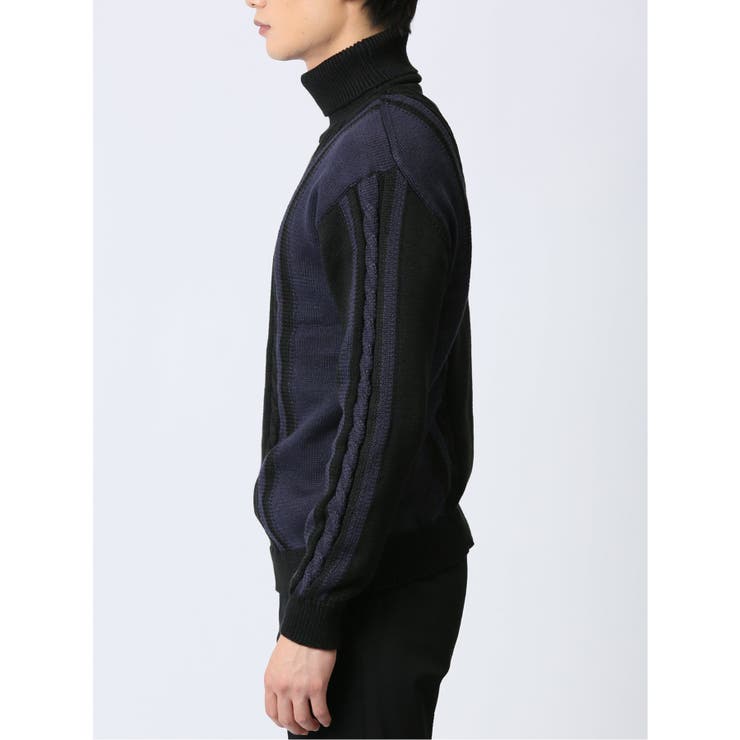 編地切替配色 タートルネックニット | TAKA-Q MEN | 詳細画像19 