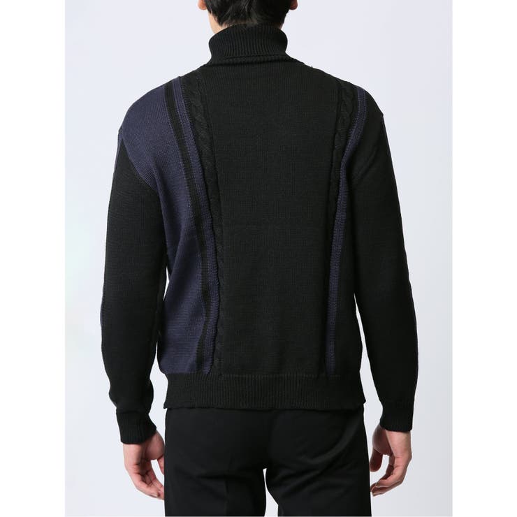 編地切替配色 タートルネックニット | TAKA-Q MEN | 詳細画像20 