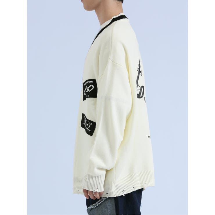 SD×PSYCHONATION アイコンワッペン ニットカーディガン | TAKA-Q MEN | 詳細画像16 