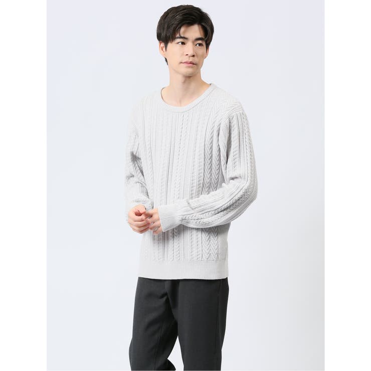ふわもち ケーブル クルーニット | TAKA-Q MEN | 詳細画像1 