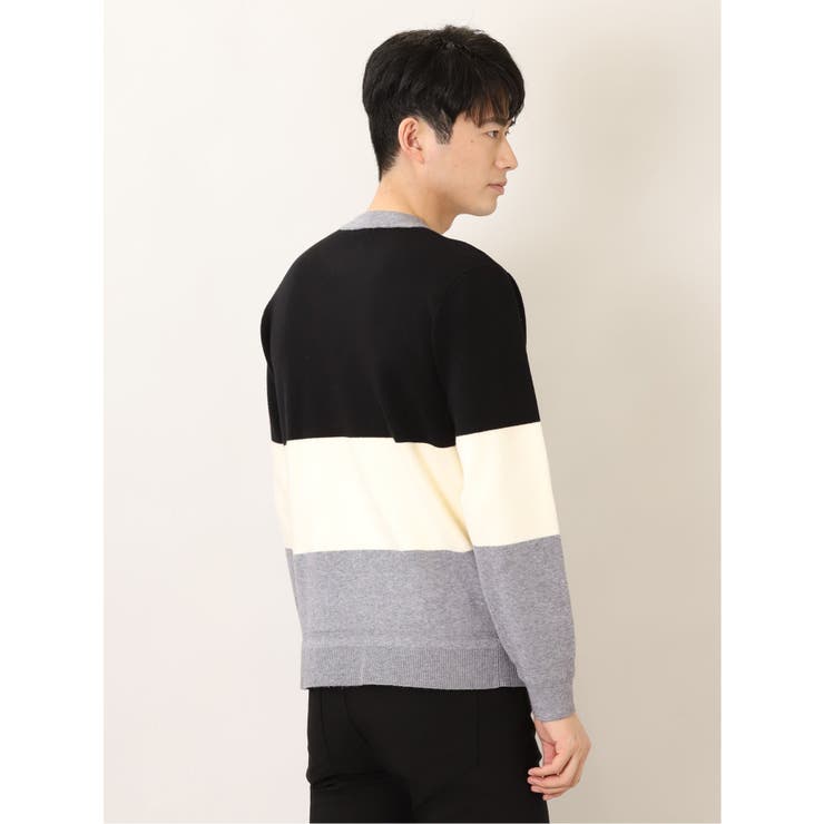 ストレッチウォッシャブル ふわもち衿配色 クルーニット | TAKA-Q MEN | 詳細画像4 