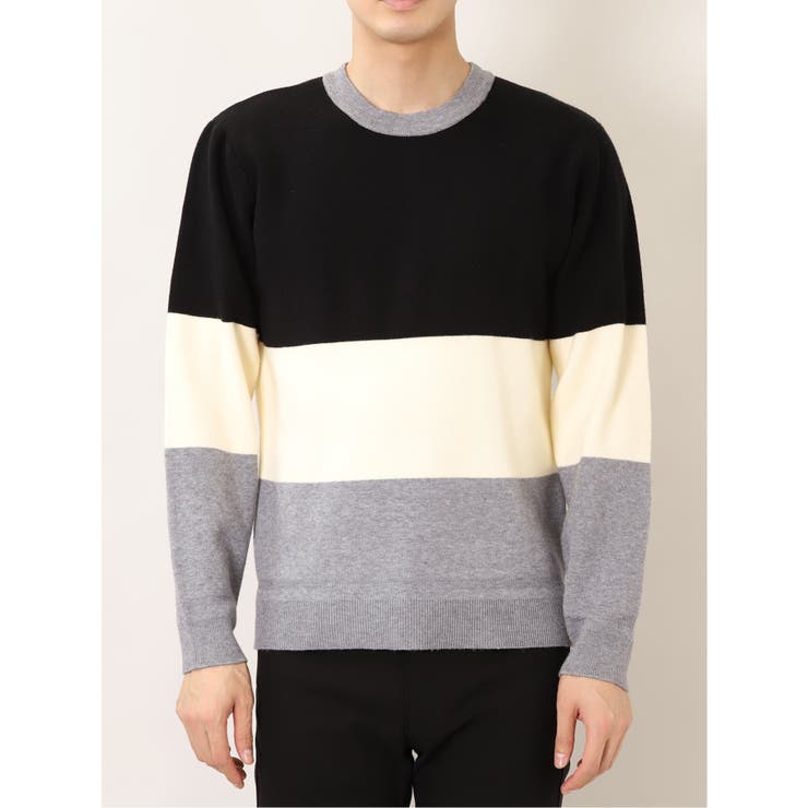 ストレッチウォッシャブル ふわもち衿配色 クルーニット | TAKA-Q MEN | 詳細画像5 