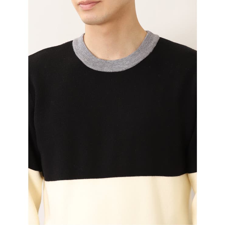 ストレッチウォッシャブル ふわもち衿配色 クルーニット | TAKA-Q MEN | 詳細画像8 