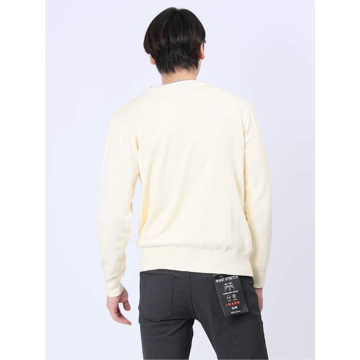 ストレッチウォッシャブル ふわもち編地MIX クルーニット | TAKA-Q MEN | 詳細画像3 