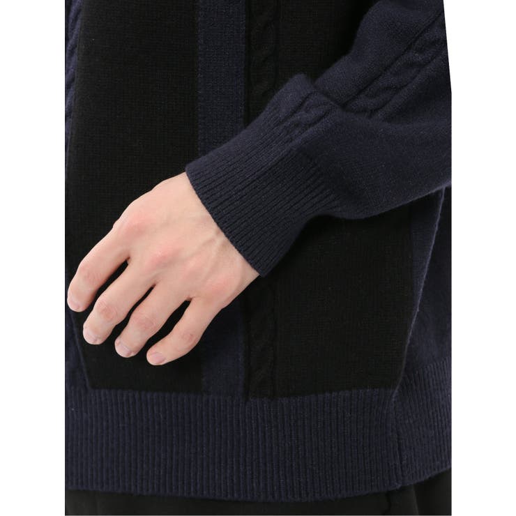 ウォッシャブル ストレッチ 編地切替 クルーニット | TAKA-Q MEN | 詳細画像10 