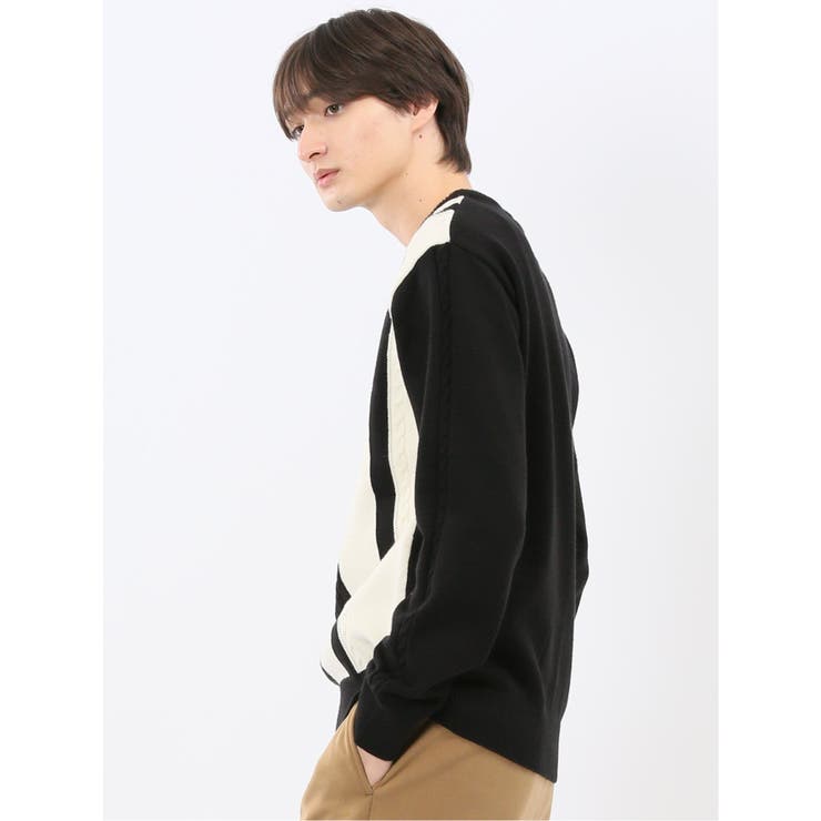 ウォッシャブル ストレッチ 編地切替 クルーニット | TAKA-Q MEN | 詳細画像12 