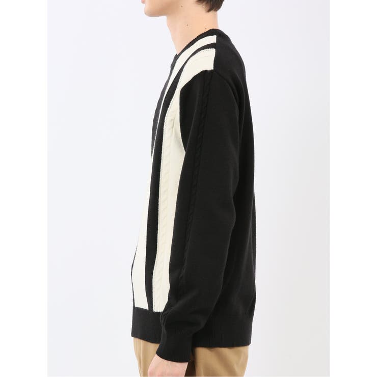 ウォッシャブル ストレッチ 編地切替 クルーニット | TAKA-Q MEN | 詳細画像17 