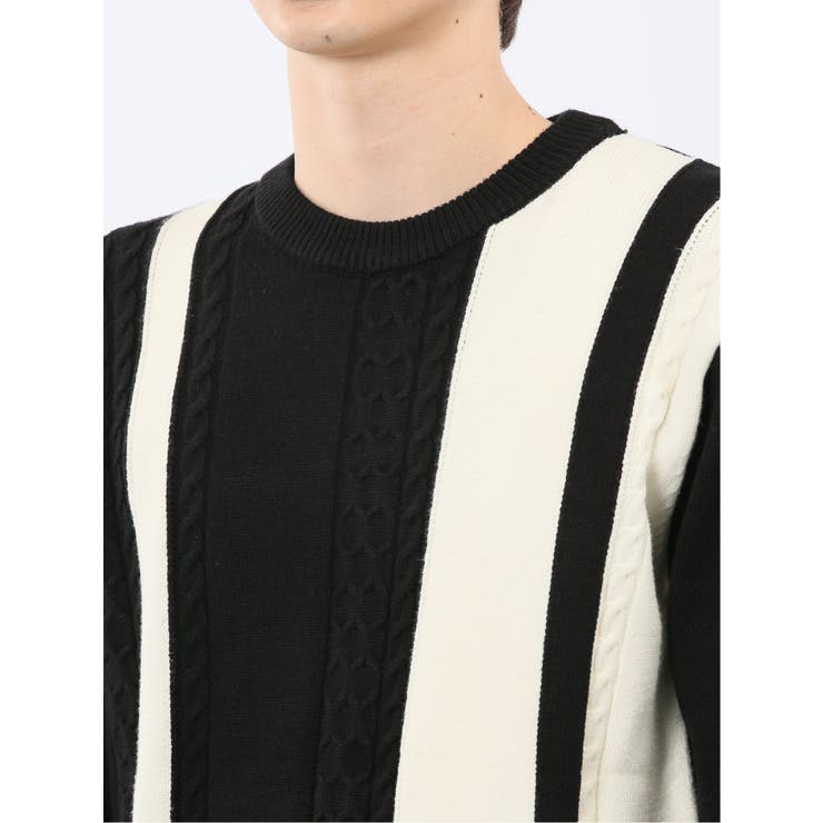 ウォッシャブル ストレッチ 編地切替 クルーニット | TAKA-Q MEN | 詳細画像19 