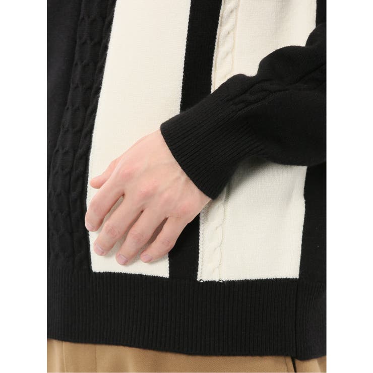 ウォッシャブル ストレッチ 編地切替 クルーニット | TAKA-Q MEN | 詳細画像20 