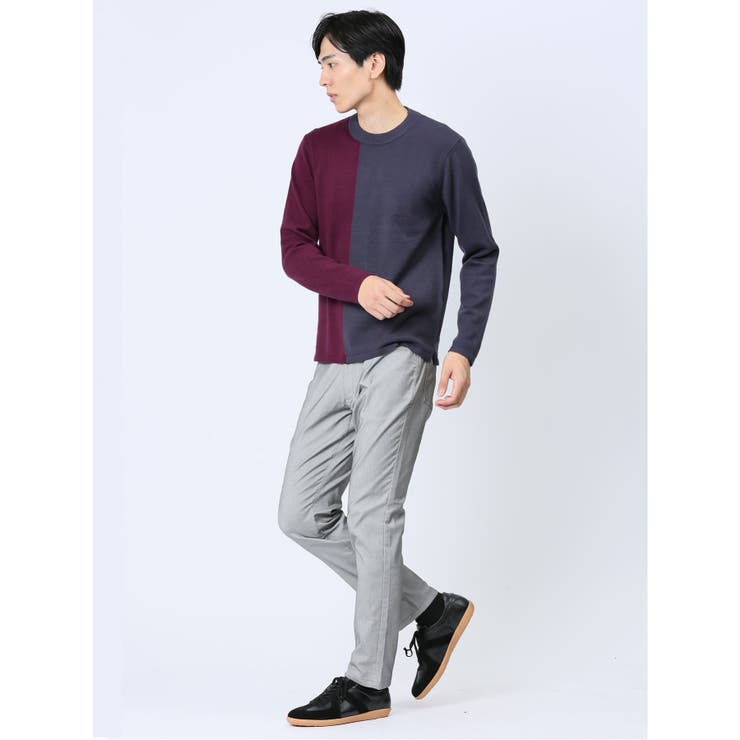 クロスストレッチ 配色切替 クルーニット | TAKA-Q MEN | 詳細画像10 