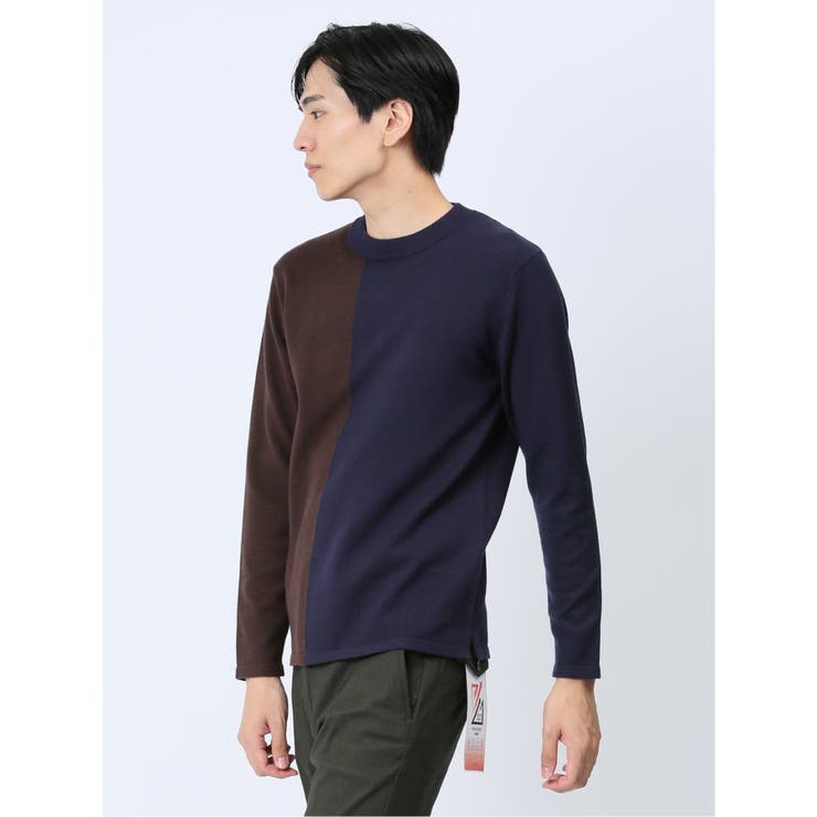 クロスストレッチ 配色切替 クルーニット | TAKA-Q MEN | 詳細画像21 