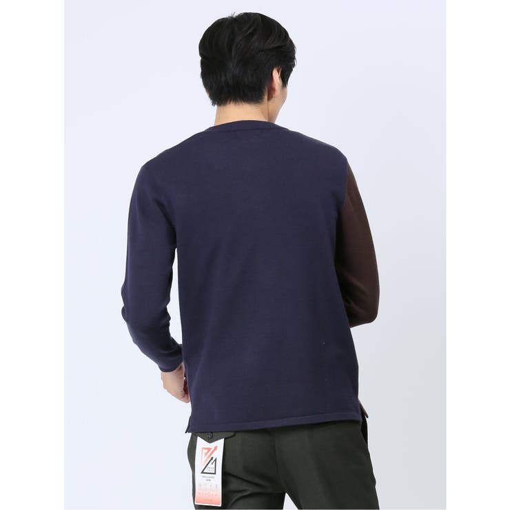 クロスストレッチ 配色切替 クルーニット | TAKA-Q MEN | 詳細画像22 