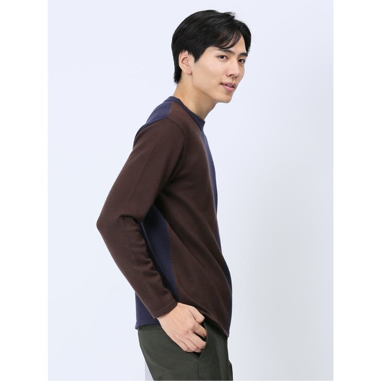 クロスストレッチ 配色切替 クルーニット | TAKA-Q MEN | 詳細画像23 
