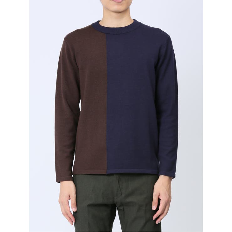 クロスストレッチ 配色切替 クルーニット | TAKA-Q MEN | 詳細画像24 