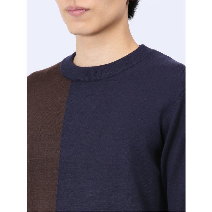 クロスストレッチ 配色切替 クルーニット | TAKA-Q MEN | 詳細画像27 