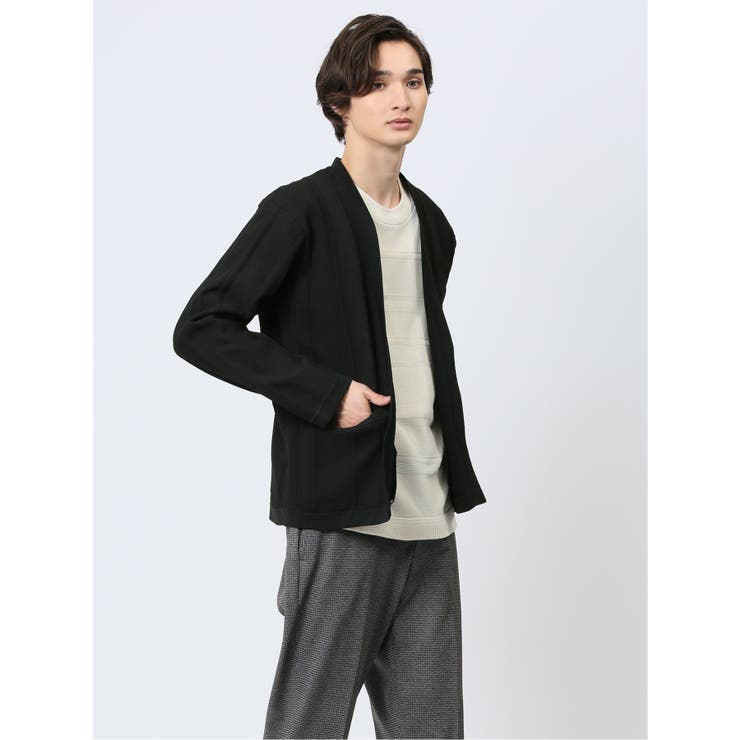 ノーカラー ニットカーディガン[品番：TKQJ0023833]｜TAKA-Q MEN