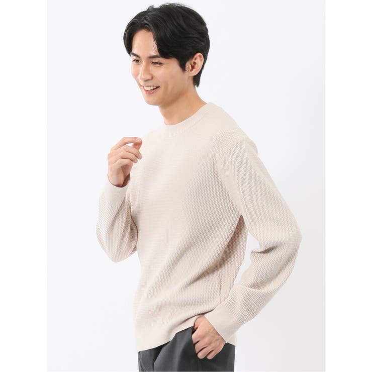 ウォッシャブル ストレッチ 鹿の子 クルーニット | TAKA-Q MEN | 詳細画像2 