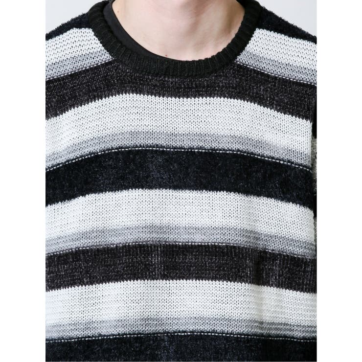 ウォッシャブル フェザー×モールボーダー クルーネックニット | TAKA-Q MEN | 詳細画像6