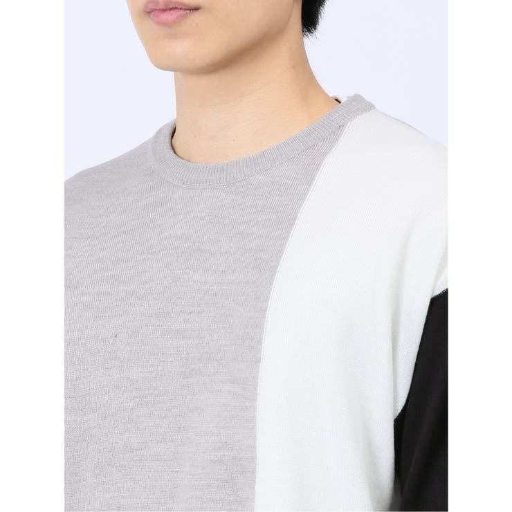 カシミアタッチ パネルクルーニット&長袖Tシャツ アンサンブル | TAKA-Q MEN | 詳細画像21 