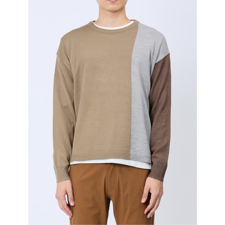 カシミアタッチ パネルクルーニット&長袖Tシャツ アンサンブル | TAKA-Q MEN | 詳細画像30 