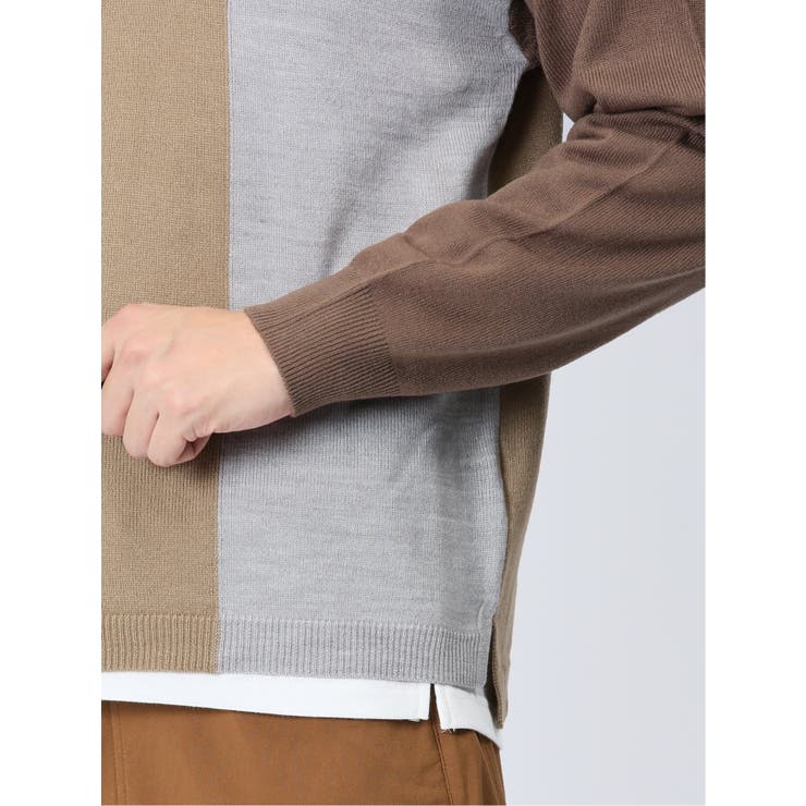 カシミアタッチ パネルクルーニット&長袖Tシャツ アンサンブル | TAKA-Q MEN | 詳細画像34 
