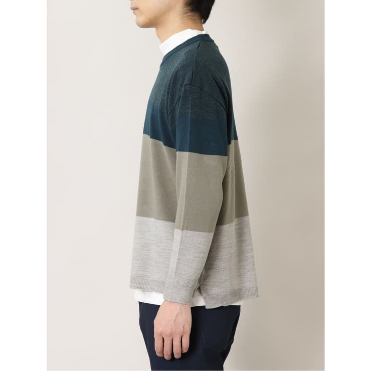 カシミアタッチ 切替クルーニット&長袖Tシャツ アンサンブル | TAKA-Q MEN | 詳細画像20 