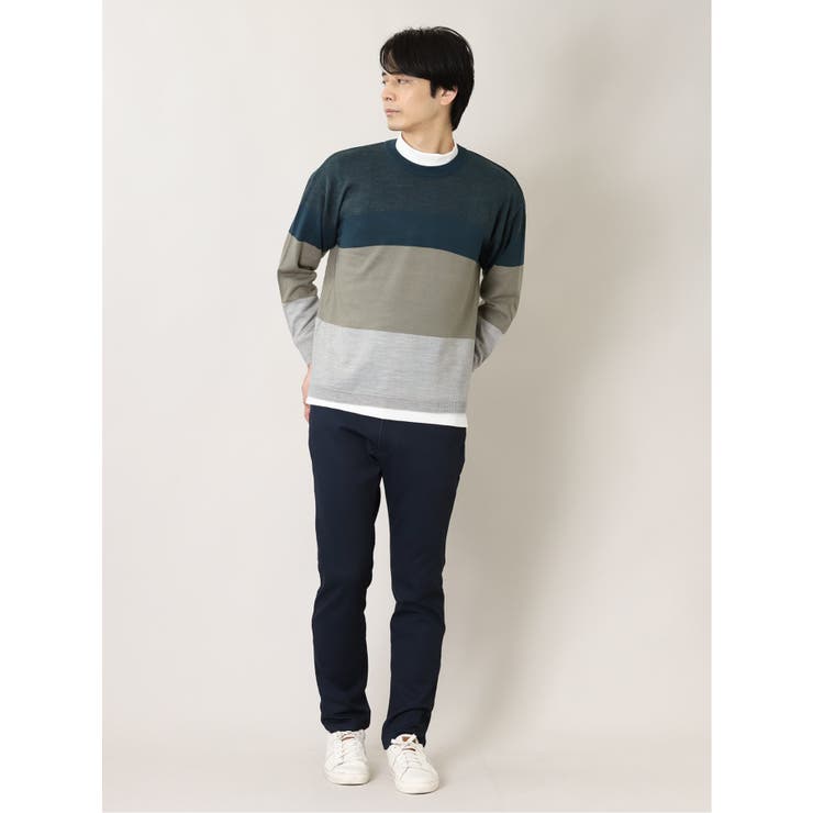 カシミアタッチ 切替クルーニット&長袖Tシャツ アンサンブル | TAKA-Q MEN | 詳細画像29 