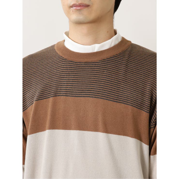 カシミアタッチ 切替クルーニット&長袖Tシャツ アンサンブル | TAKA-Q MEN | 詳細画像8 