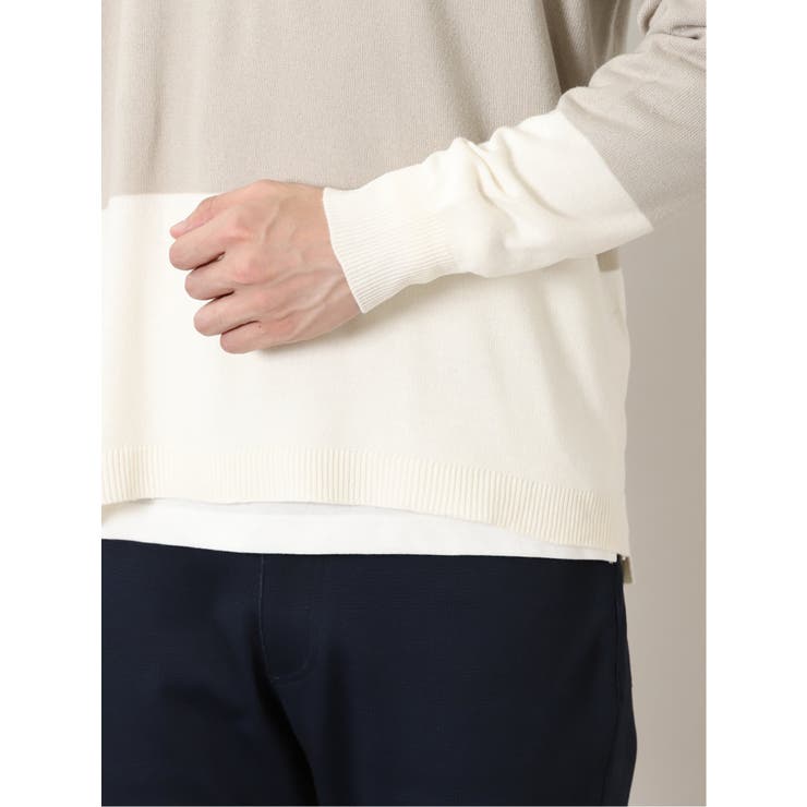 カシミアタッチ 切替クルーニット&長袖Tシャツ アンサンブル | TAKA-Q MEN | 詳細画像9 