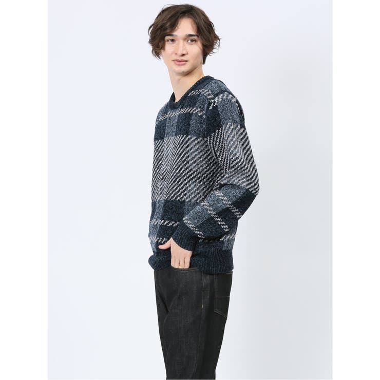 モールジャガードチェック クルーニット | TAKA-Q MEN | 詳細画像24 